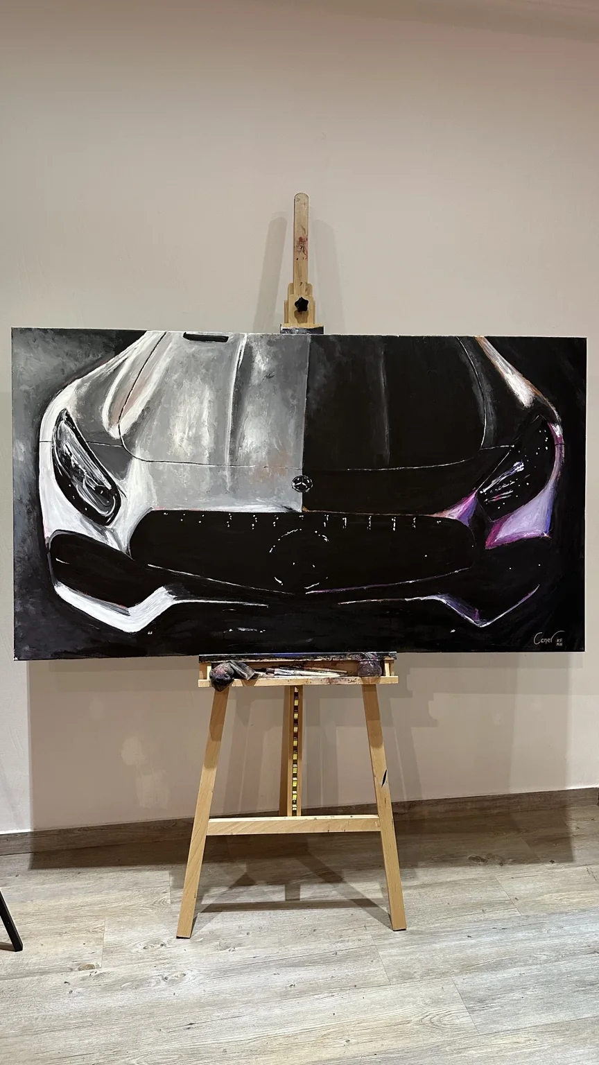 AMG GT S automotive acrylic painting